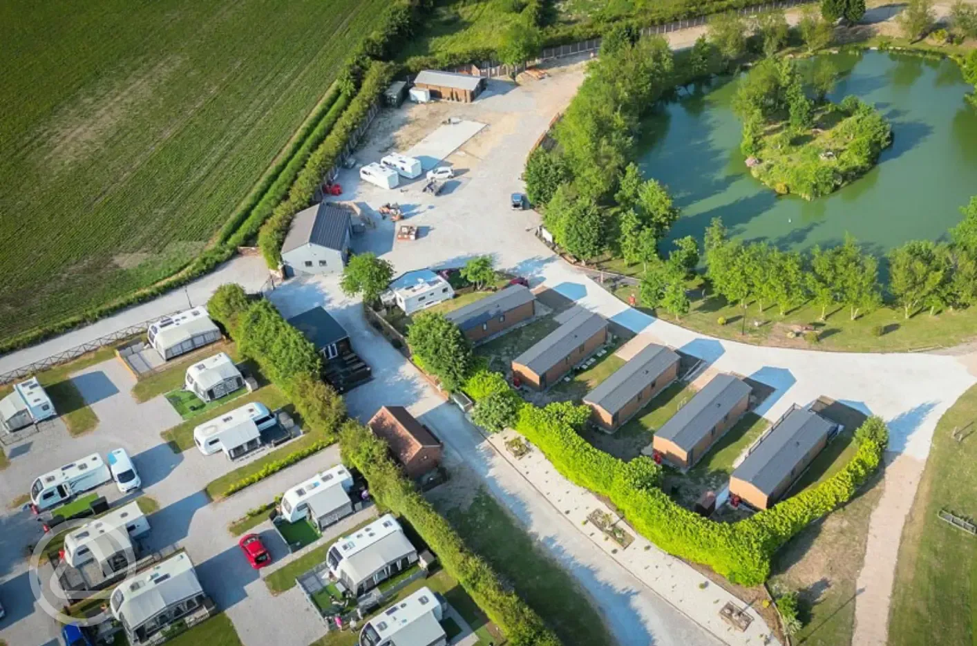 Aerial of the park and fishing lakes