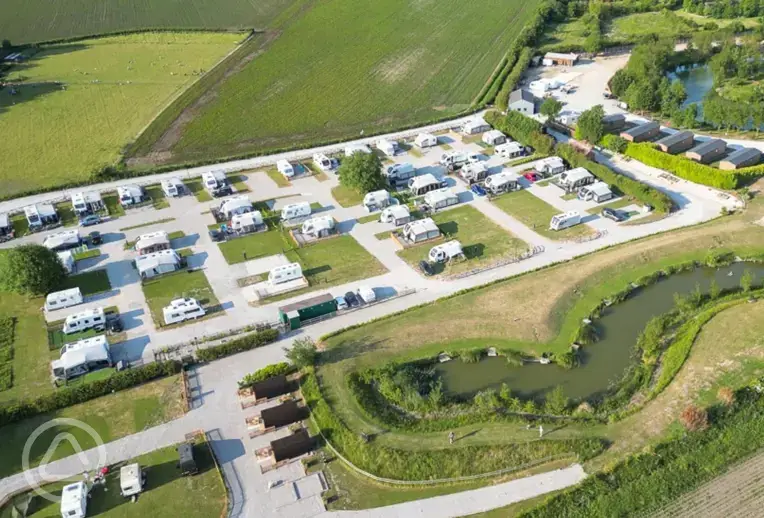 Aerial of the park and fishing lakes