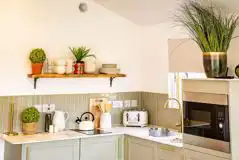 Fully kitted out kitchenette in the cabin