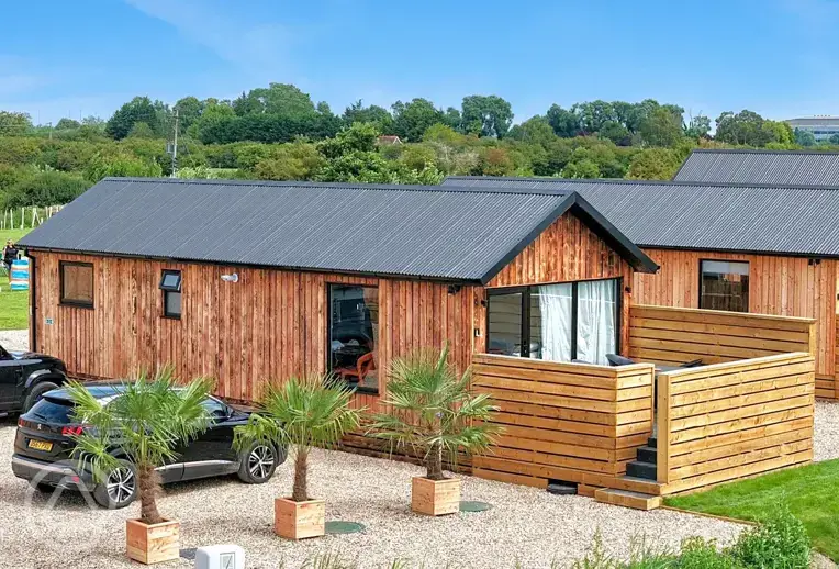 Ensuite cabin with private parking at Whitemills Wake and Aqua Park