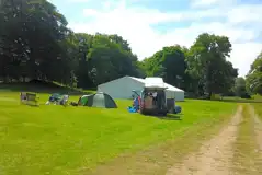 Grass tent pitches