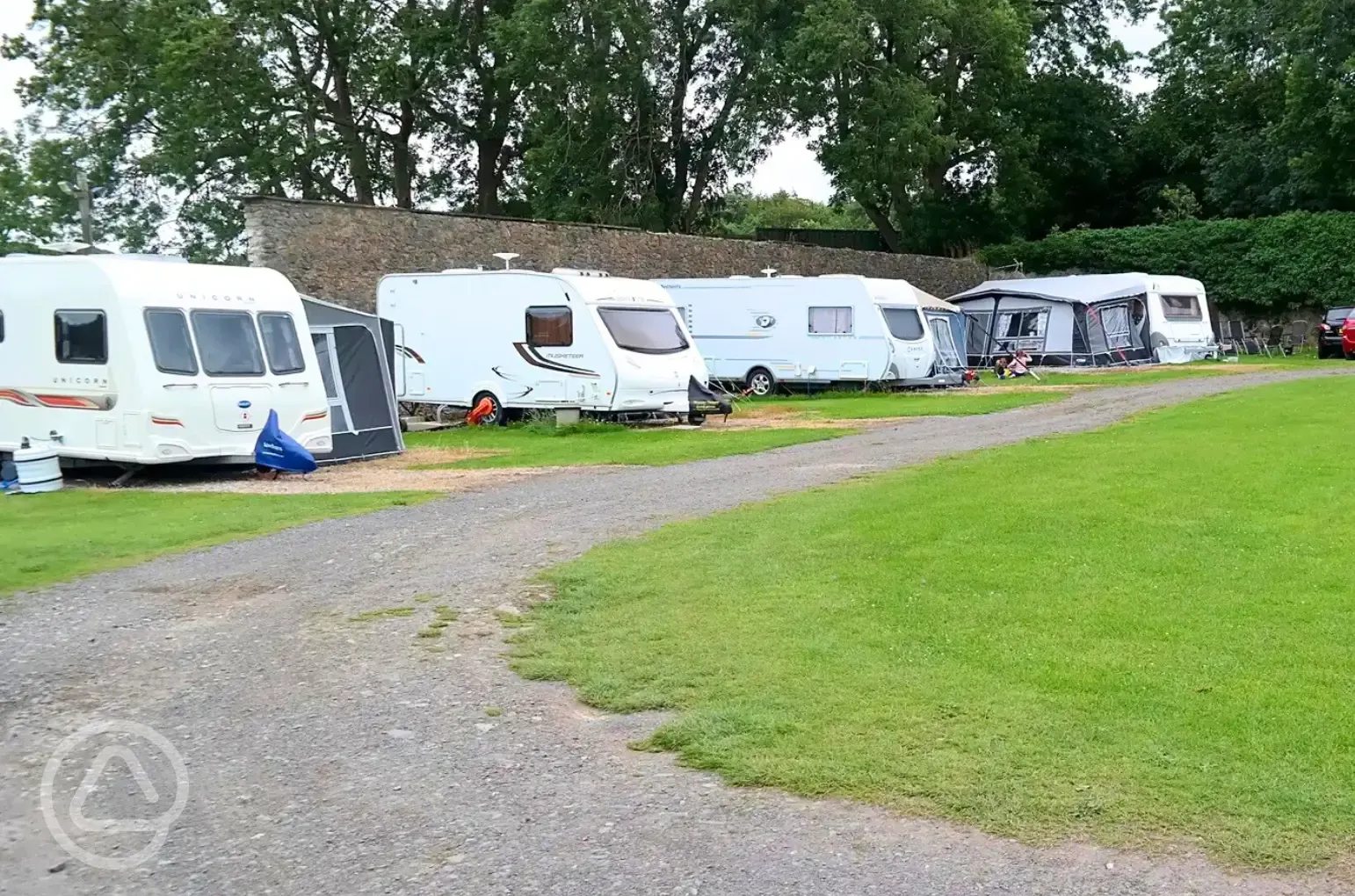 Electric hardstanding pitches with 16amp electric hook up and water tap