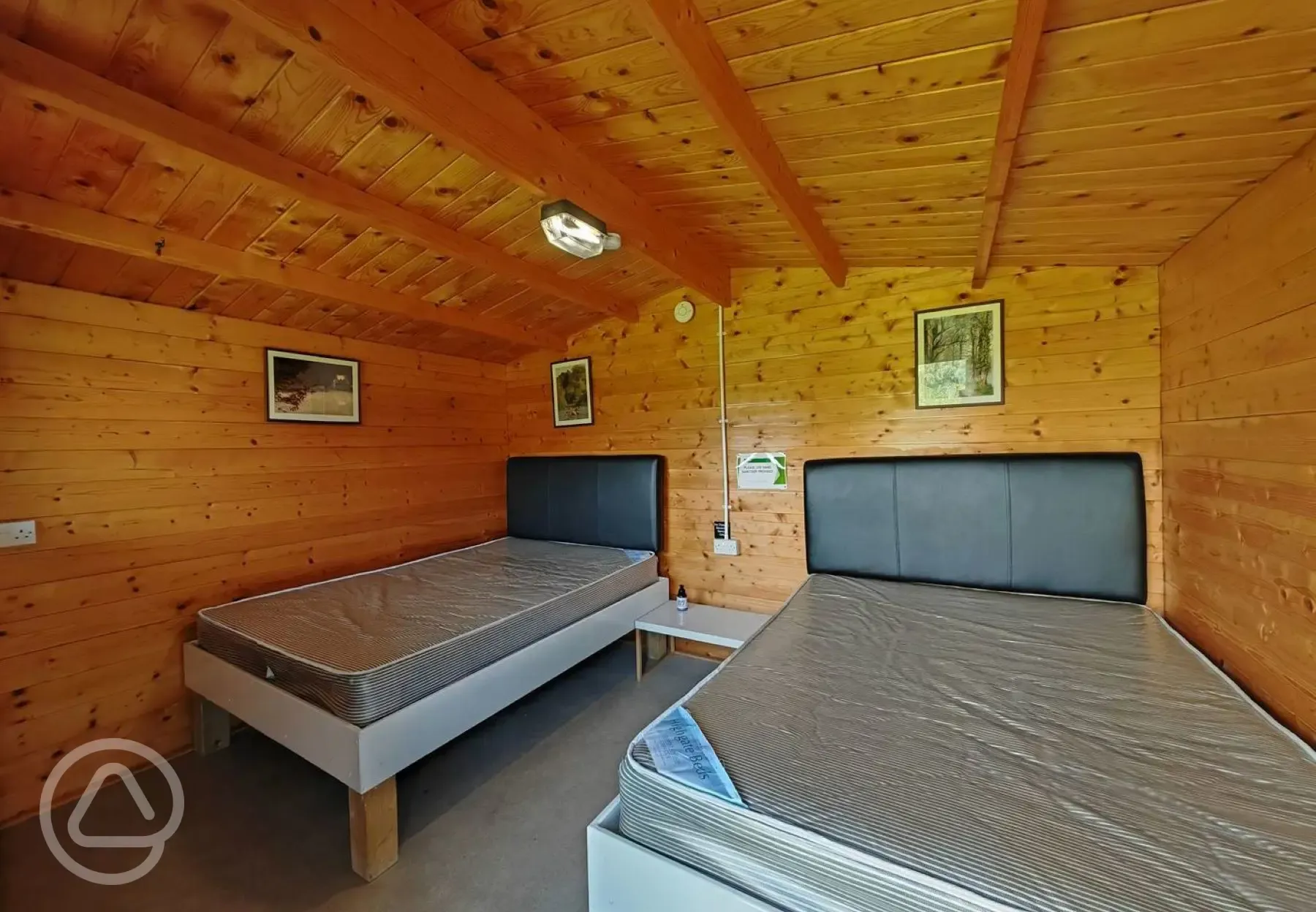 Glamping cabin interior