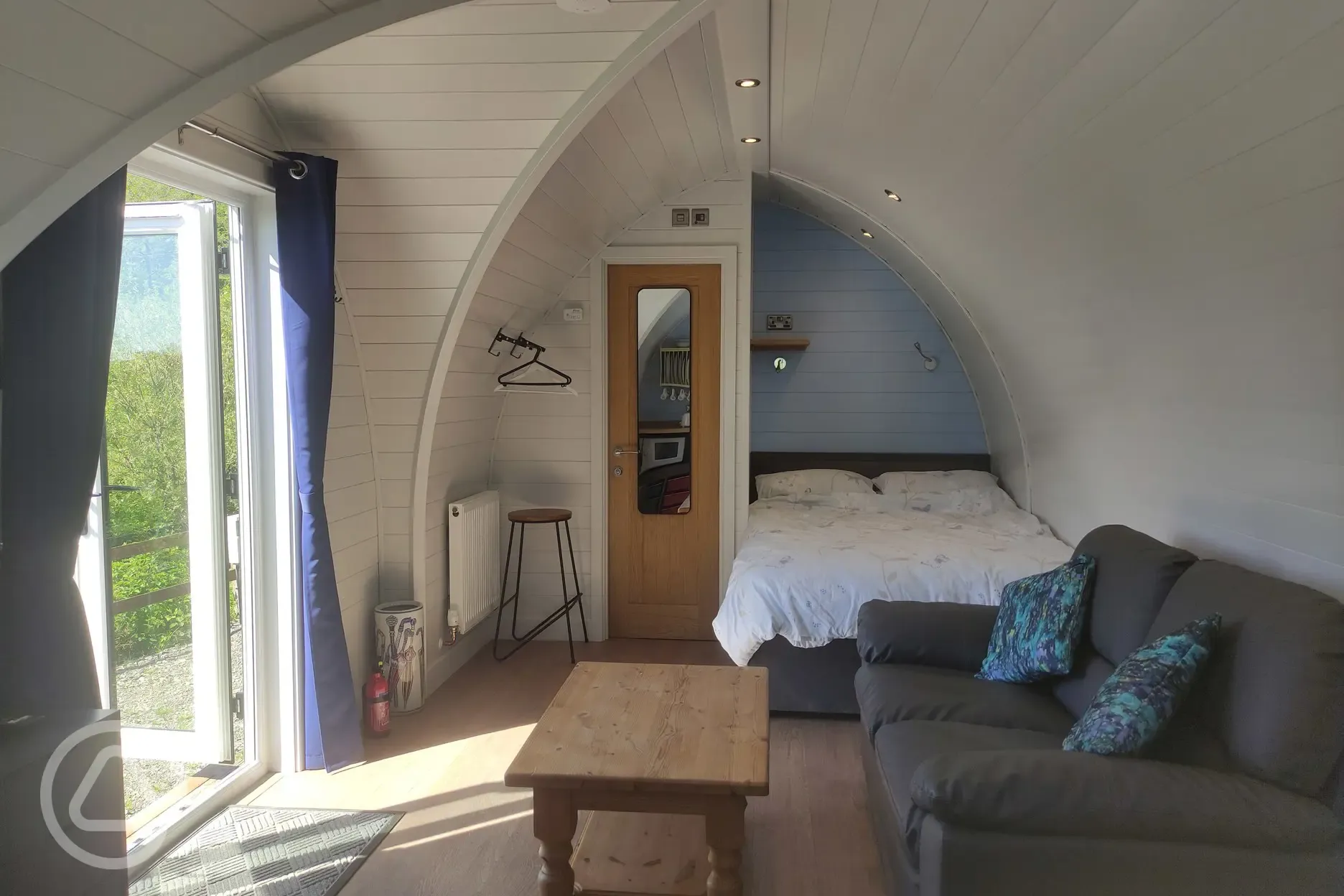 Ensuite glamping pod interior