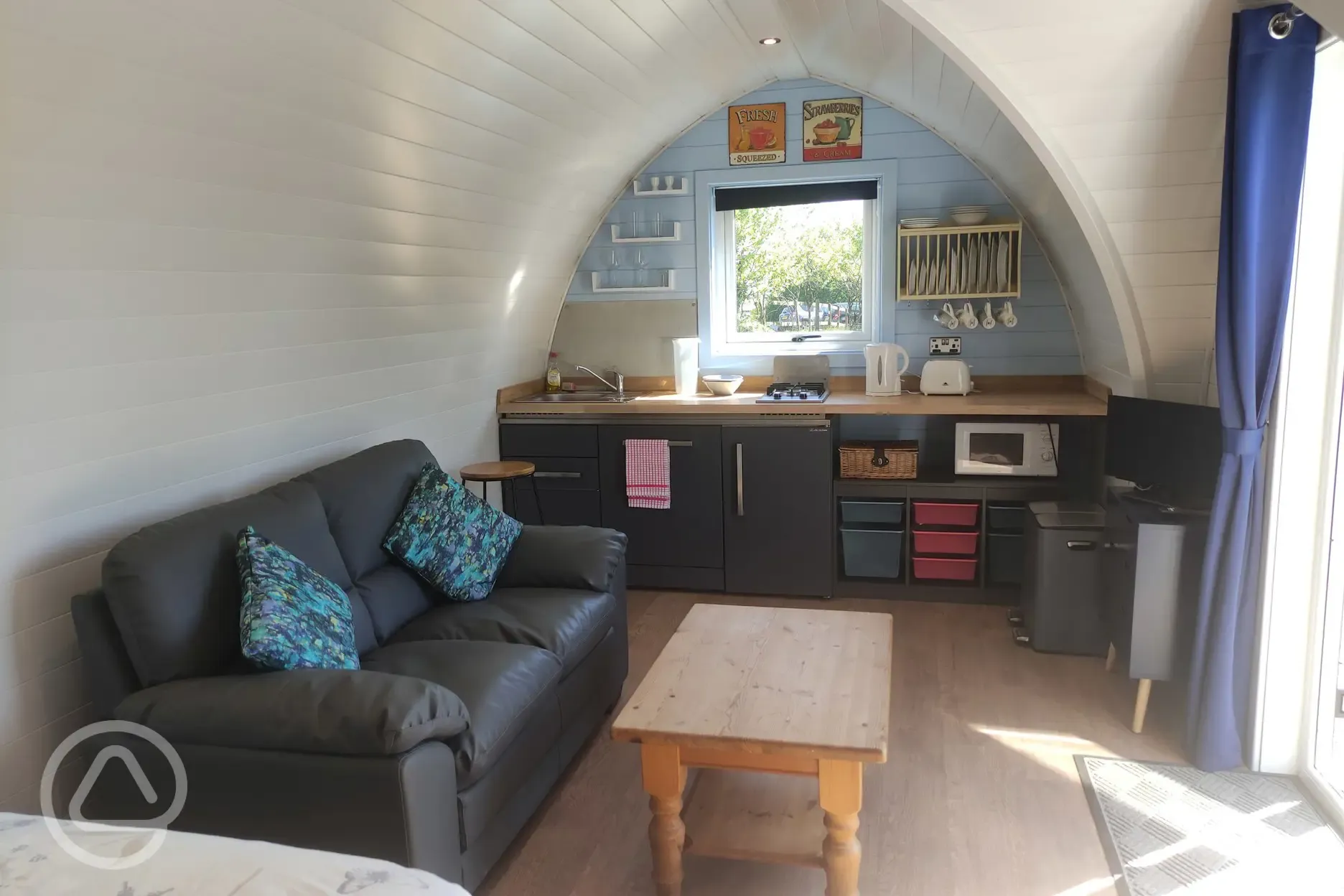 Ensuite glamping pod interior