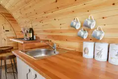 Embden glamping pod kitchenette
