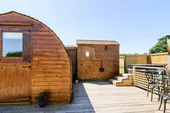 View towards Embden glamping pod with hot tub View towards Embden glamping pod with hot tub