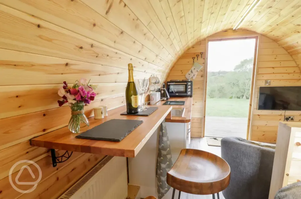 Embden glamping pod interior