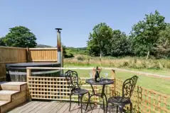 Embden glamping pod hot tub and outdoor seating area Embden glamping pod hot tub and outdoor seating area