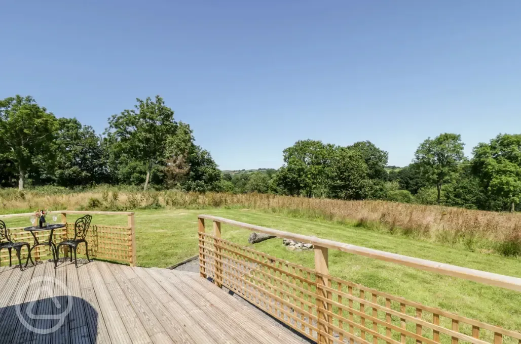Embden glamping pod private garden area