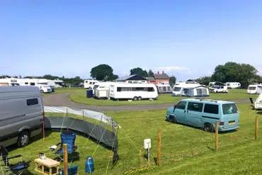 Electric grass touring pitches with 10 amp hook ups