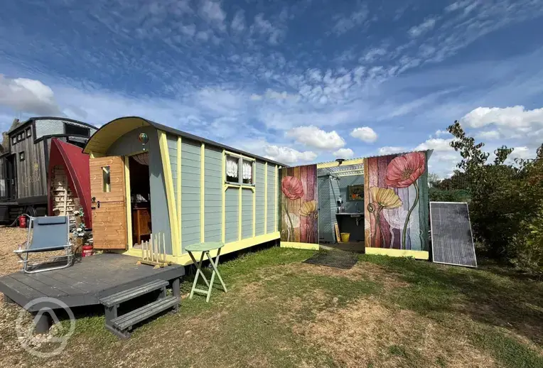 Shepherd's hut with facilities beside