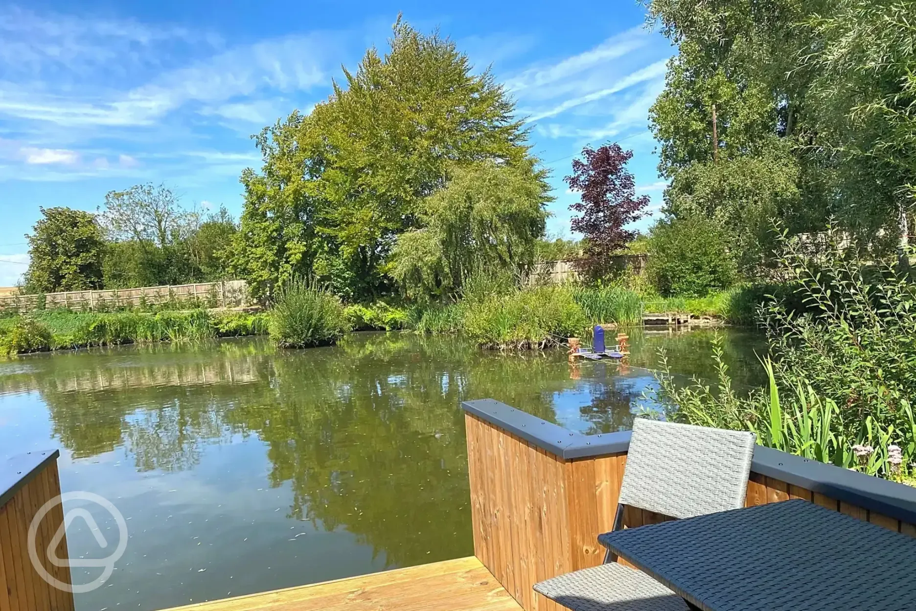 Camping pod outdoor decking area