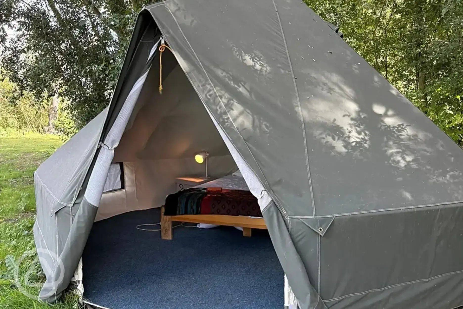 The Shrubs bell tent with fire pit