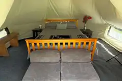 The Nest bell tent with king sized bed The Nest bell tent with king sized bed