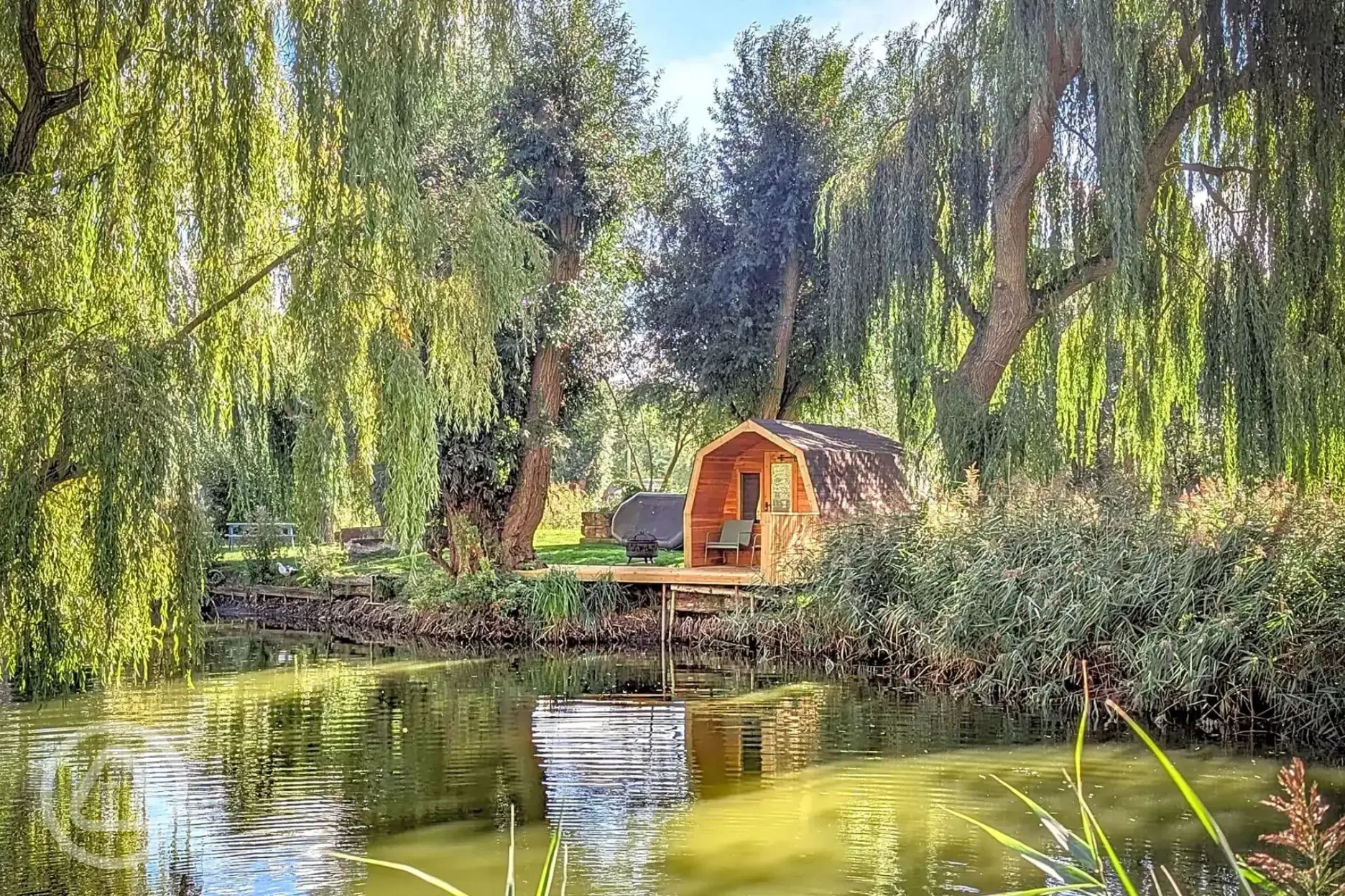 Valerie's pod with lakeside view