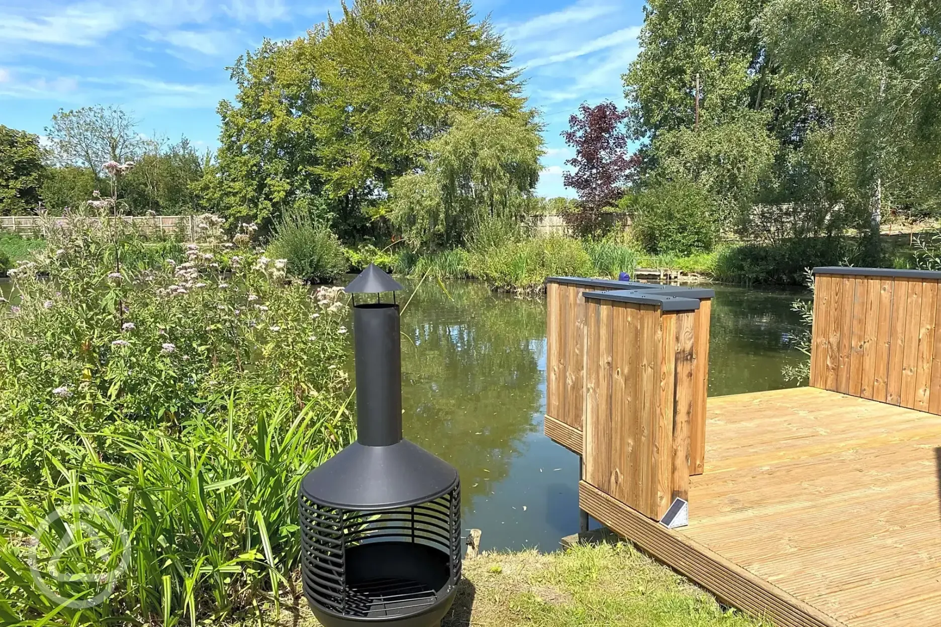 Optional fire pit for the camping pods