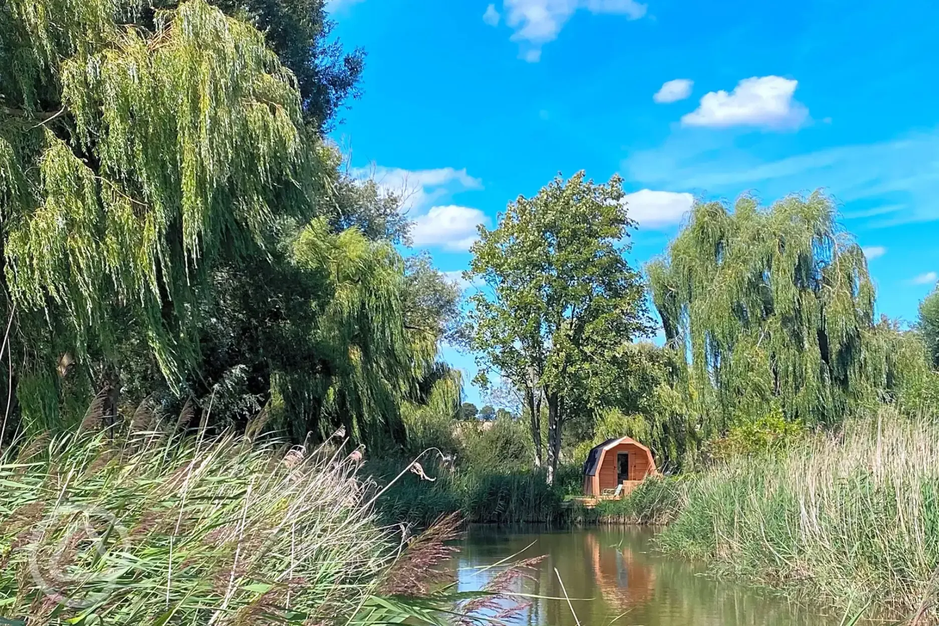 Lakeside camping pods