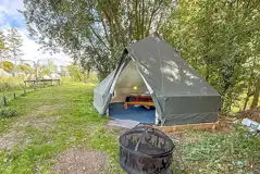 The Shrubs bell tent with fire pit