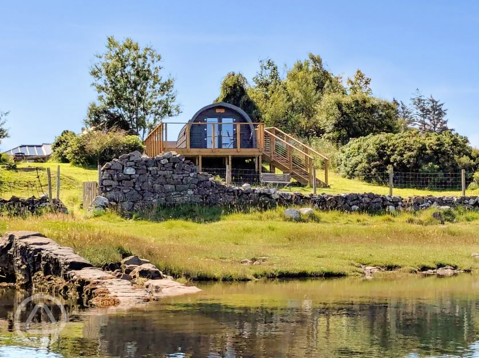 Robins Nest glamping pod with waterside views
