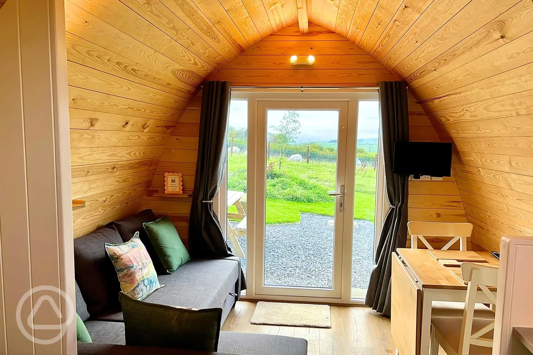 L-shaped sofa bed that folds out to a double bed (bedding provided)