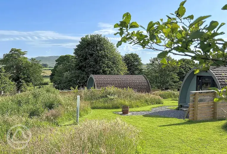 Pods in the Sticks with private outdoor areas and fire pits