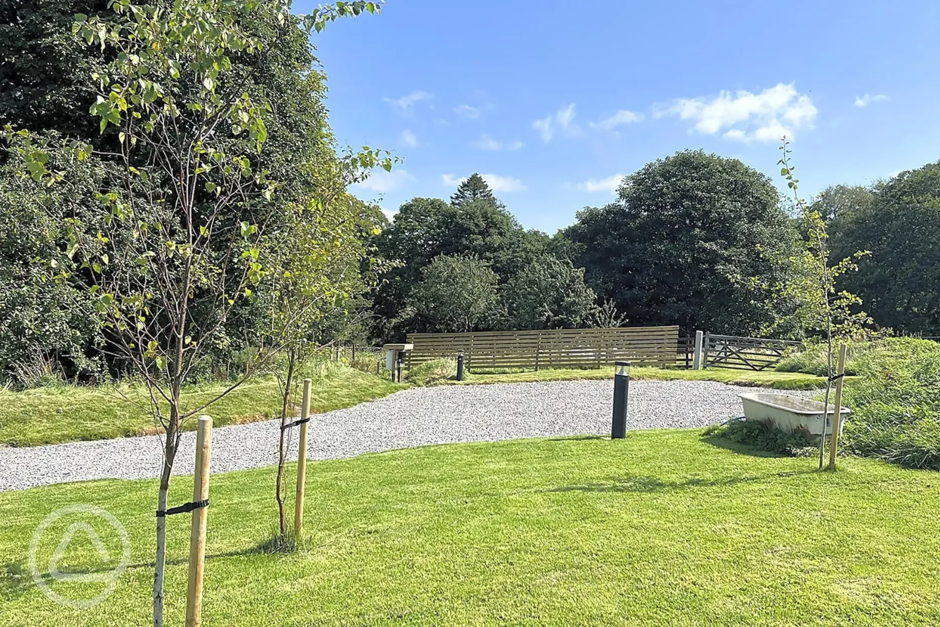 Parking area near the entrance