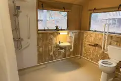 Accessible wet room in the Accessible Deluxe Safari Tent