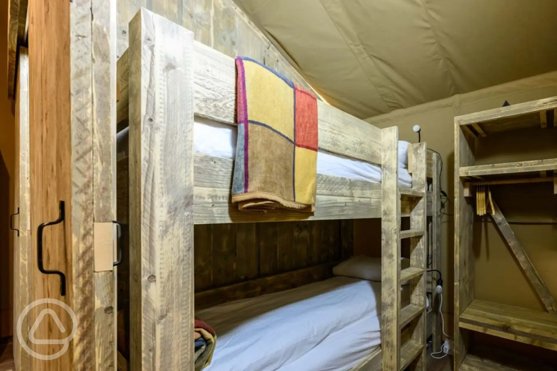 Deluxe Safari Tent bunk bedroom
