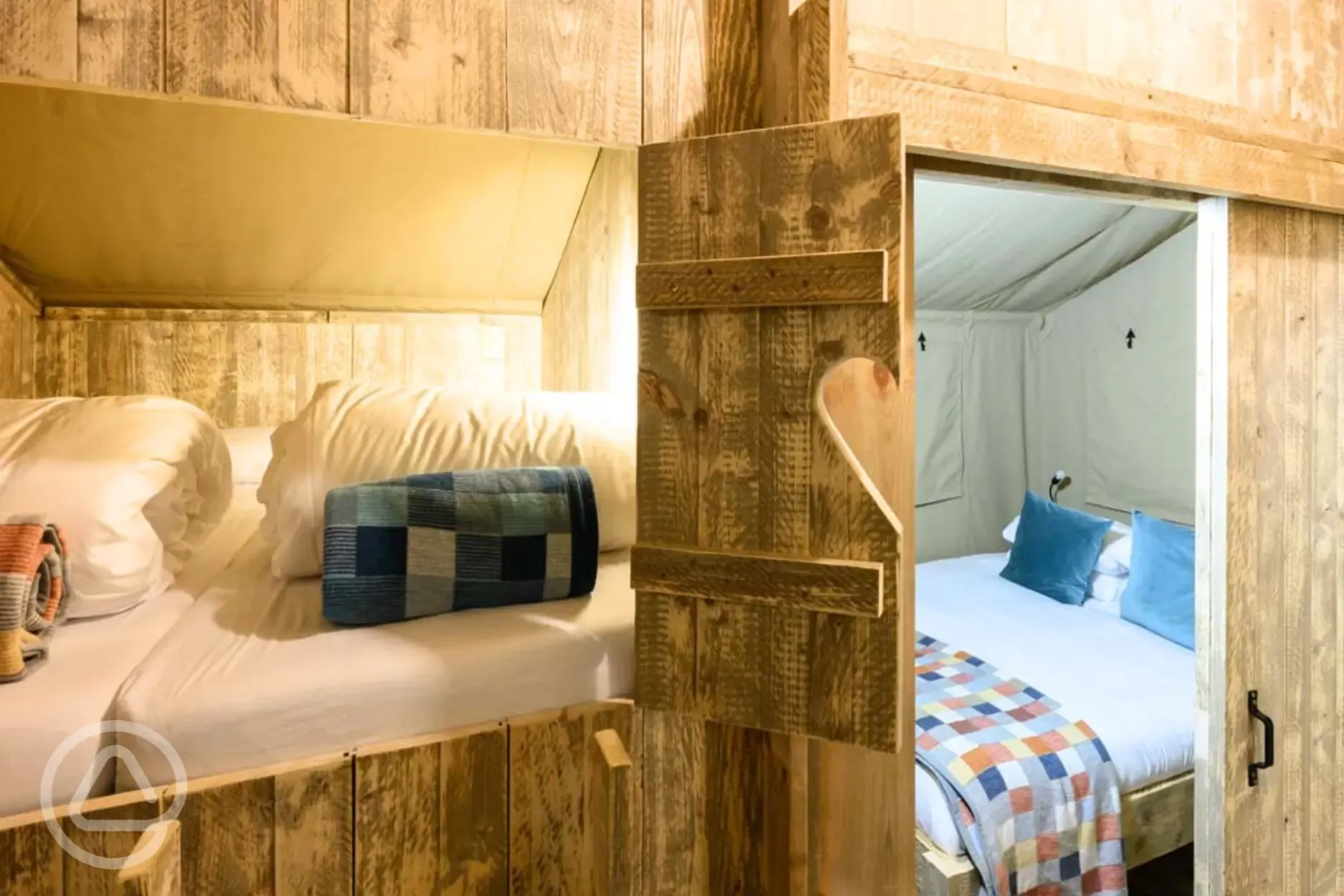 Large Deluxe Safari Tent double cabin bed and double bedroom