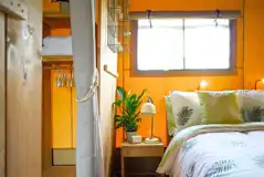 Deluxe safari tent double bedroom with bedding provided