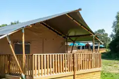 Deluxe safari tent with an outdoor verandah and deck