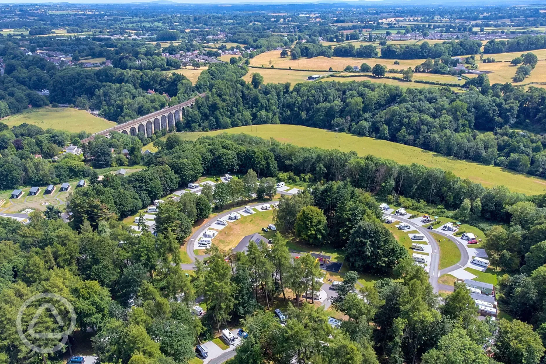 Aerial of Lady Margaret's Park Experience Freedom Glamping