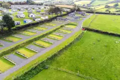 Aerial view of Dartmouth Caravan Park with the lower camping field