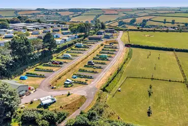Aerial of Dartmouth Caravan Park overlooking Dartmouth countryside