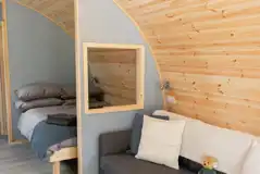 Double bed and double sofa bed (bedding provided)