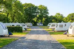 Llanina Caravan Park with hardstanding and grass touring pitches