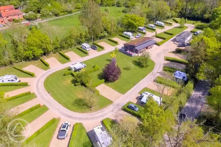 Aerial of Deer's Mead Caravan and Camping Park