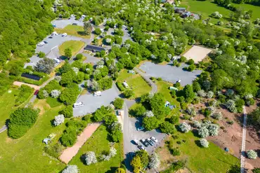 Aerial of The Brecon Beacons Camping and Caravan Park at Dan-yr-Ogof