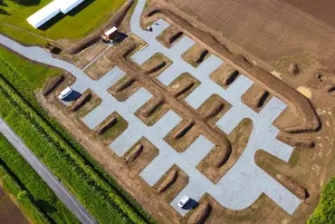 Aerial of the touring area at Wold Escapes
