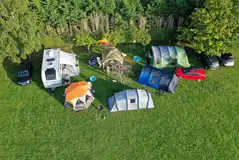Aerial of the grass pitches with groups welcome Aerial of the grass pitches with groups welcome