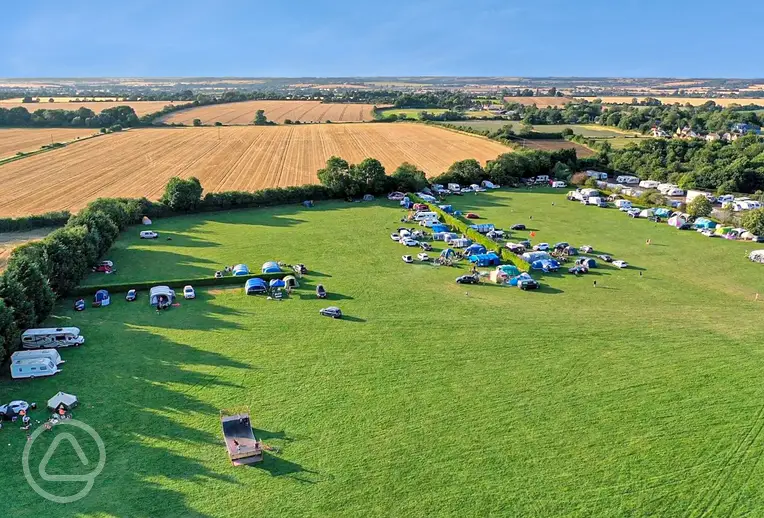 Aerial of Top End Farm in the Bedfordshire countryside