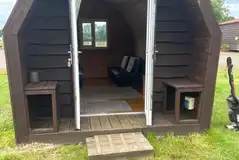 Camping pods with two single sofa beds (bedding not provided)