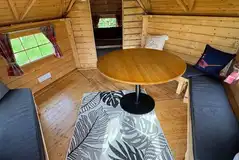 Wooden eco house interior (please bring camping equipment minus the tent) Wooden eco house interior (please bring camping equipment minus the tent)