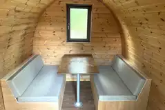 Camping pod convertible seating area and table Camping pod convertible seating area and table