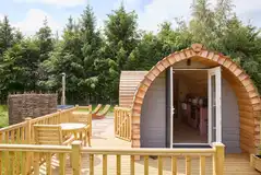 Campion dog friendly glamping pod with an enclosed decking area