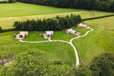 Aerial of Helmsley Meadows with parking a short walk away