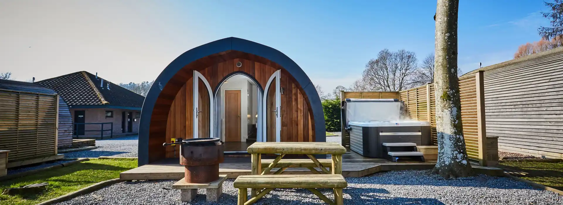 Glamping pods with hot tubs