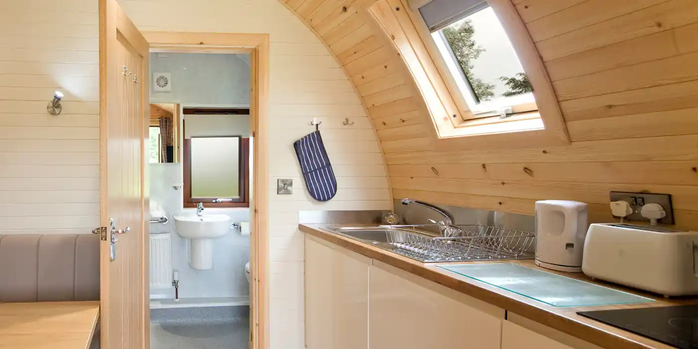 Glamping with outlet bathroom