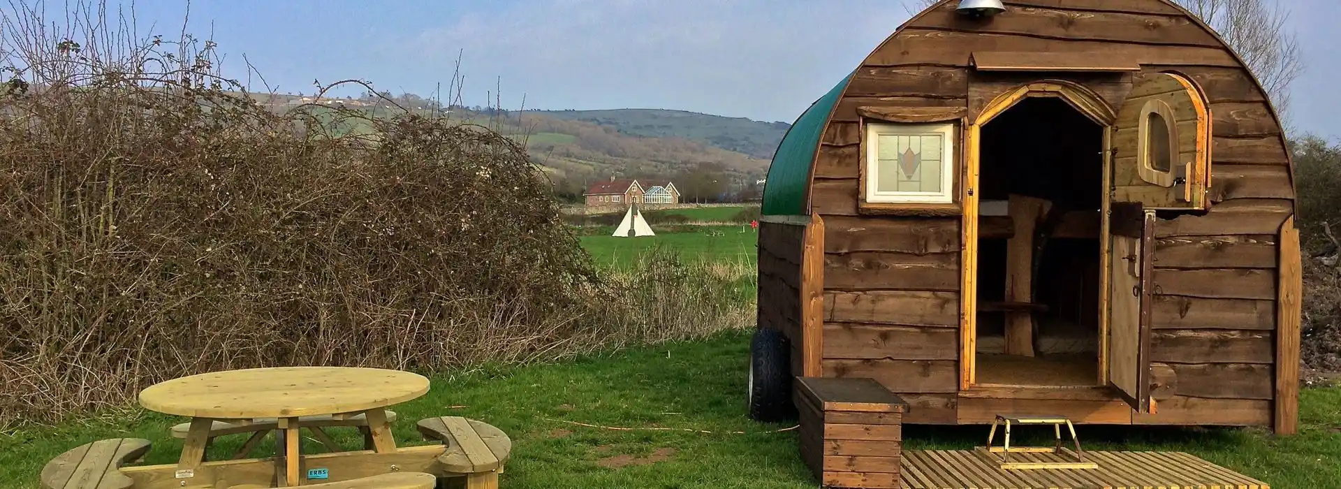 Camping pods in Somerset